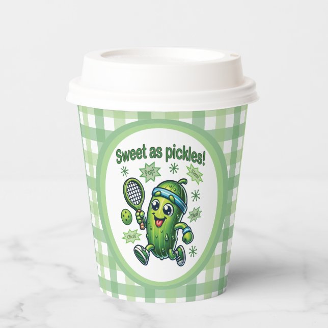 Funny Niedlich Sweet as Pickles Pickleball Pappbecher (Vorderseite)