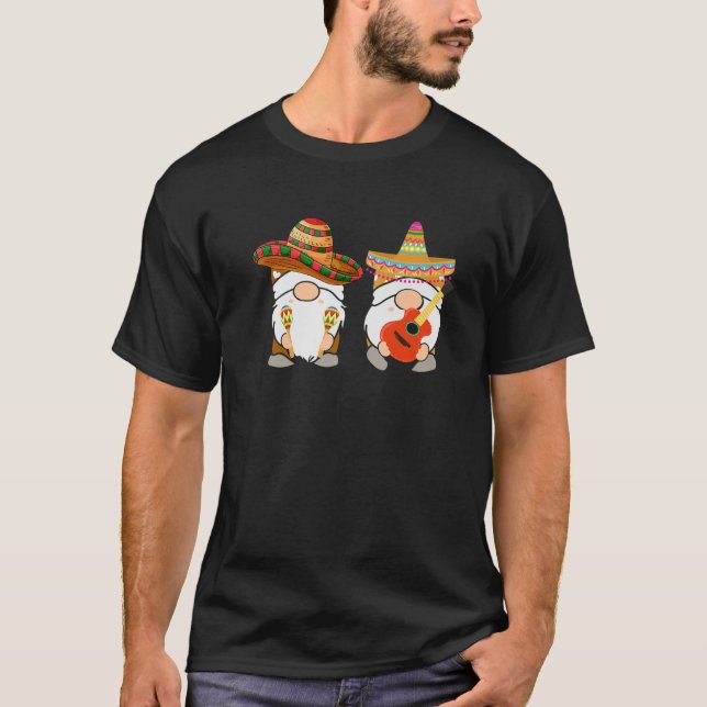 Funny Niedlich Taco Lover Mexican Gnome Cinco De M T-Shirt (Vorderseite)