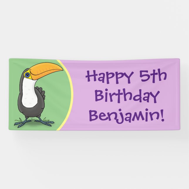 Funny niedlich Toucan Vogel Cartoon Banner (Horizontal)
