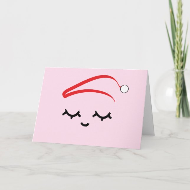 Funny Niedlich Trendy Sleepy Lashes Weihnachten 20 Karte (Vorderseite)