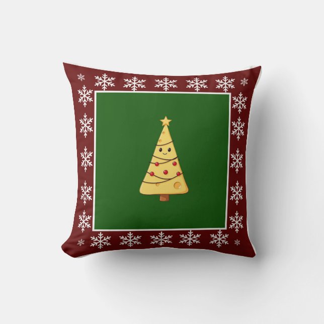 Funny Niedlich Trendy Stylish Cheese Christmas Tre Kissen (Vorderseite)