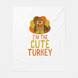 Funny Niedlich Turkey Family Matching Erntedank Fleecedecke