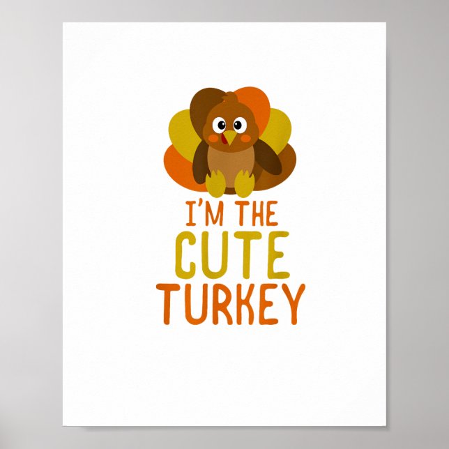 Funny Niedlich Turkey Family Matching Erntedank Poster (Vorne)