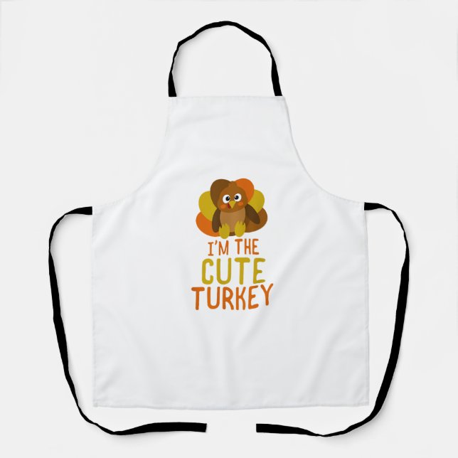 Funny Niedlich Turkey Family Matching Erntedank Schürze (Vorderseite)