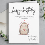 Funny & Niedlich Watercolor Igel Geburtstagskarte Karte<br><div class="desc">Ditch den normalen, umarmen Sie das Verliebte! Diese Geburtstagskarte ist der Inbegriff niedlichen Vergnügens mit einer Touch modernen Flairs. Mit einem minimalistisch gestalteten, süßen, kleinen, braunen Igel, der ein Herz trägt - der perfekte Weg, um Liebe an ihrem besonderen Tag zu vermitteln. Manchmal spricht Einfachheit Bände. Das saubere Layout lasse...</div>