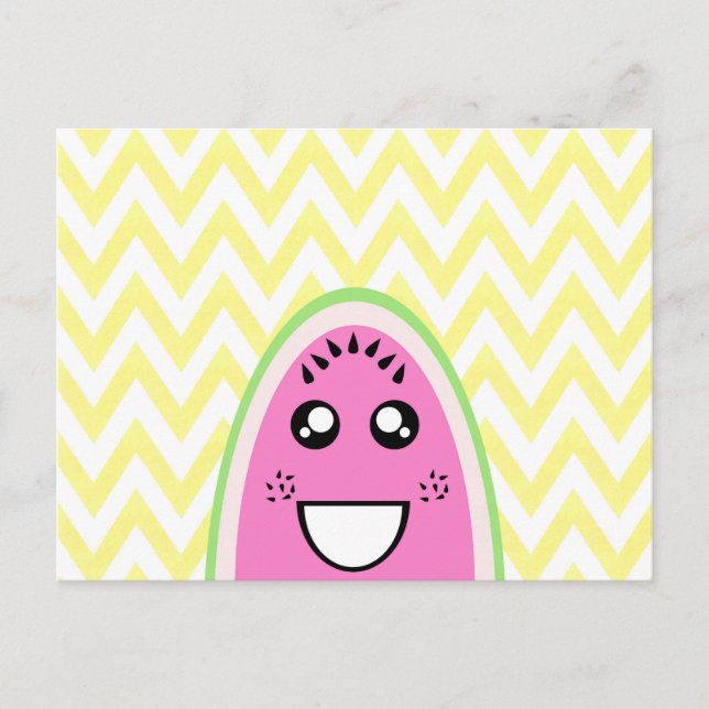 Funny Niedlich Watermelon Face Postkarte (Vorderseite)