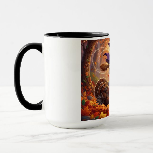 Funny Niedlich Whimsical Halloween Erntedank Tasse (Links)
