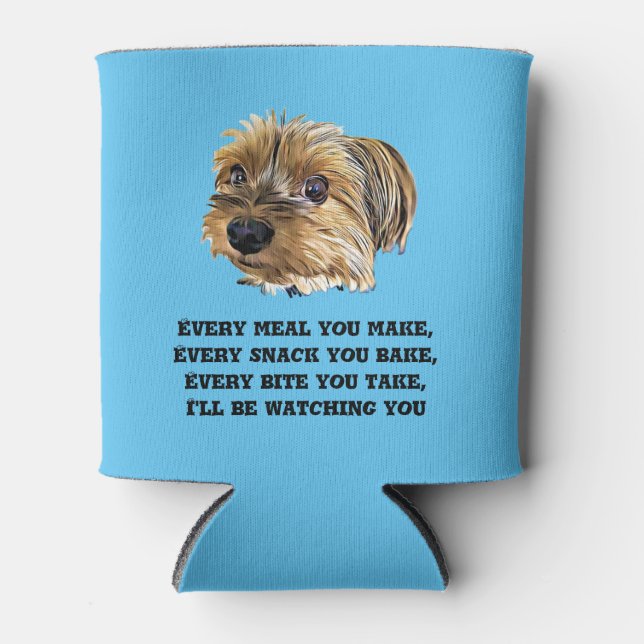Funny Niedlich Yorkshire Terrier Dog Black and Whi Dosenkühler (Vorderseite)