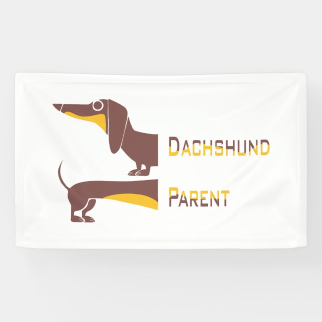 Funny niedliche Dackel für Langhundeeltern Banner (Horizontal)