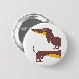 Funny niedliche Dackel für Langhundeeltern Button
