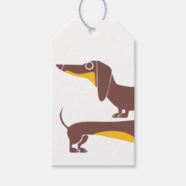 Funny niedliche Dackel für Langhundeeltern Geschenkanhänger (Vorderseite)