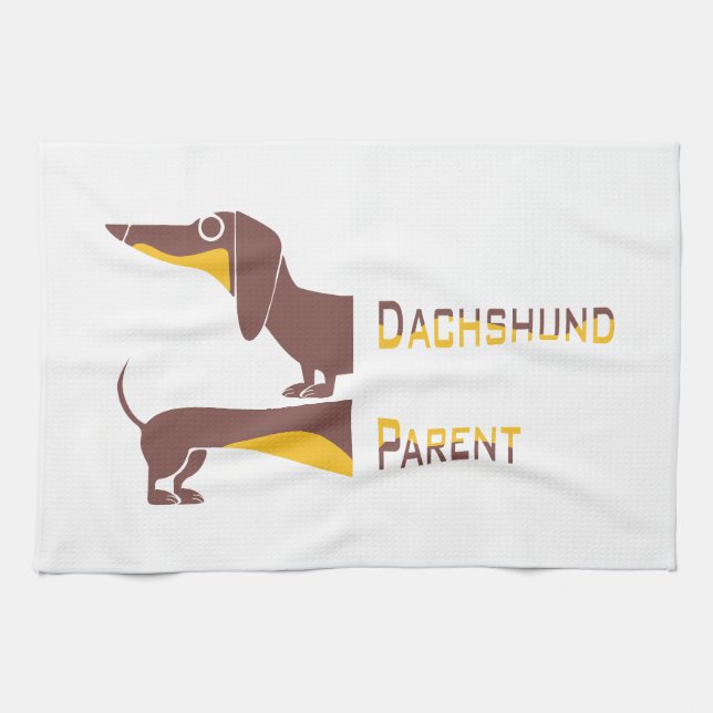 Funny niedliche Dackel für Langhundeeltern Geschirrtuch (Horizontal)