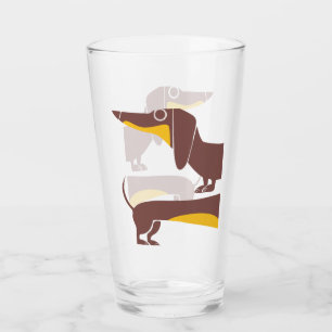 Funny niedliche Dackel für Langhundeeltern Glas
