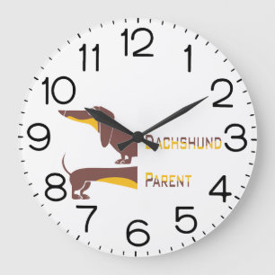 Funny niedliche Dackel für Langhundeeltern Große Wanduhr