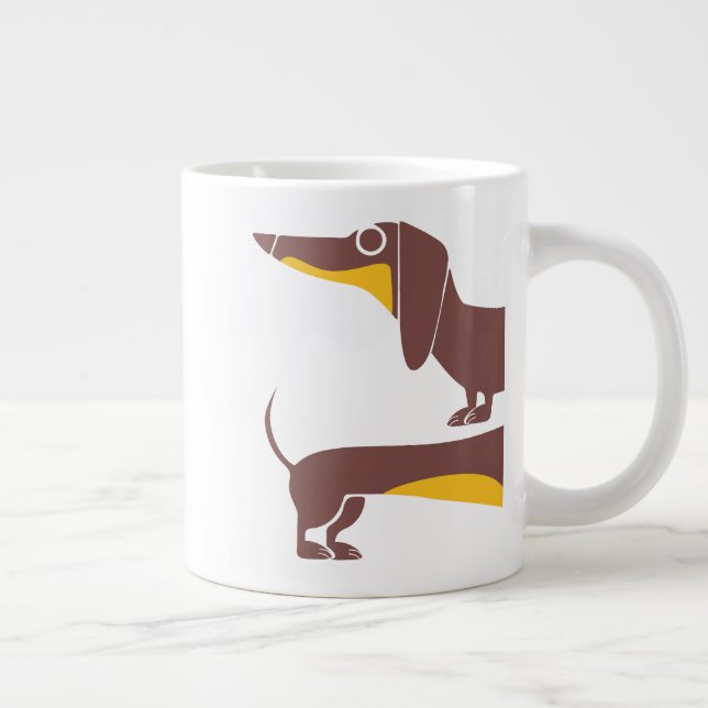 Funny niedliche Dackel für Langhundeeltern Jumbo-Tasse (Rechts)