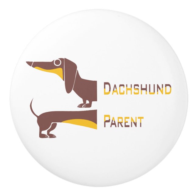 Funny niedliche Dackel für Langhundeeltern Keramikknauf (Vorderseite)