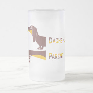 Funny niedliche Dackel für Langhundeeltern Mattglas Bierglas