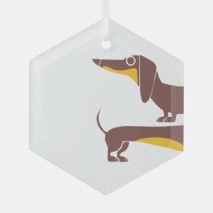Funny niedliche Dackel für Langhundeeltern Ornament Aus Glas