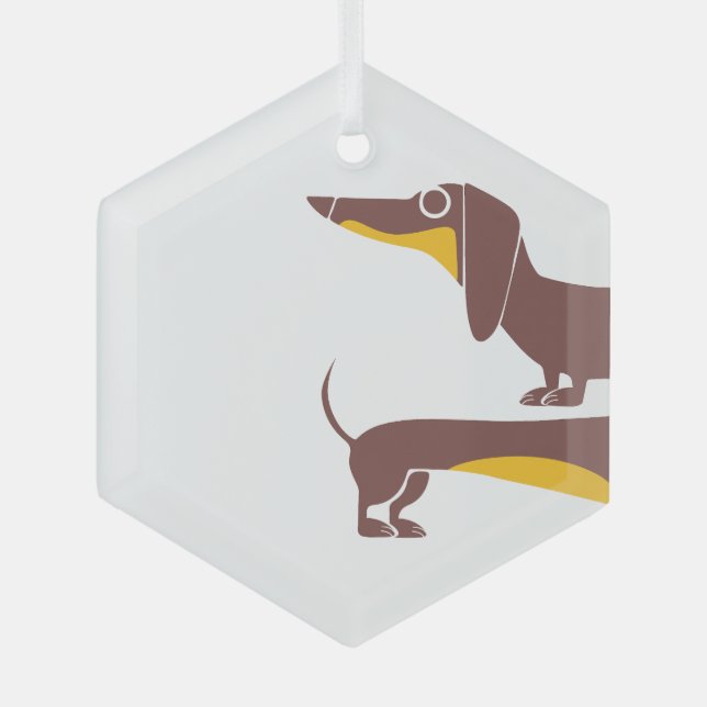 Funny niedliche Dackel für Langhundeeltern Ornament Aus Glas (Vorderseite)