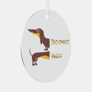 Funny niedliche Dackel für Langhundeeltern Ornament Aus Metall