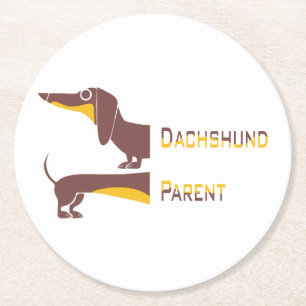 Funny niedliche Dackel für Langhundeeltern Runder Pappuntersetzer