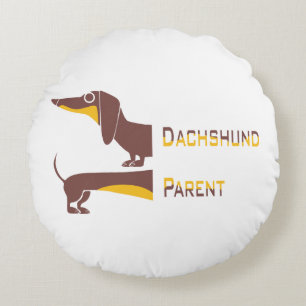 Funny niedliche Dackel für Langhundeeltern Rundes Kissen