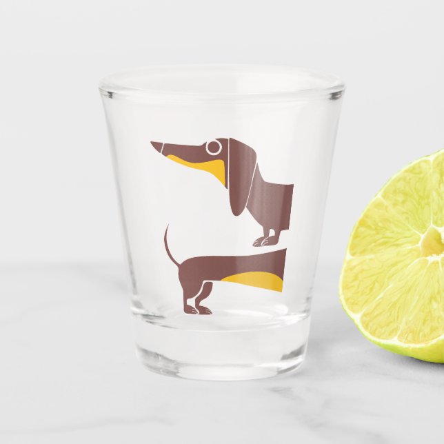Funny niedliche Dackel für Langhundeeltern Schnapsglas (Vorderseite)