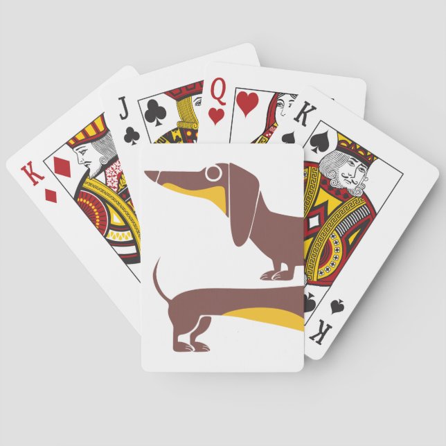 Funny niedliche Dackel für Langhundeeltern Spielkarten (Rückseite)