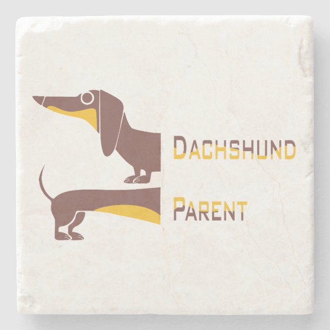 Funny niedliche Dackel für Langhundeeltern Steinuntersetzer (Vorderseite)