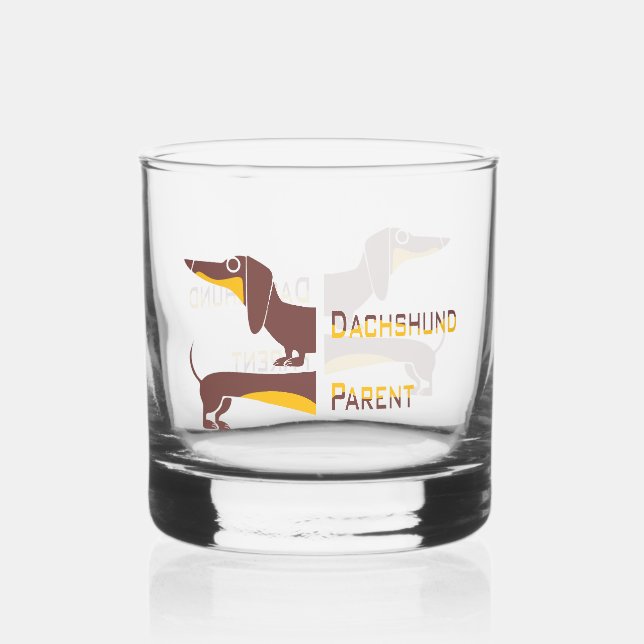 Funny niedliche Dackel für Langhundeeltern Whiskyglas (Vorderseite)