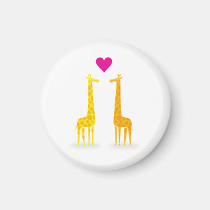 Funny _ Niedliche Giraffen Paar in Liebe (Herz) Magnet