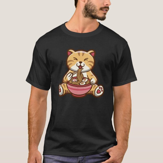 Funny niedliche Katze frisst Spaghetti Pullover Ho (Vorderseite)