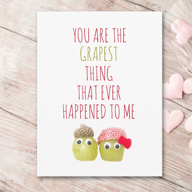 Funny niedliche Veganer Grapest Sache Valentine Po Postkarte (Von Creator hochgeladen)