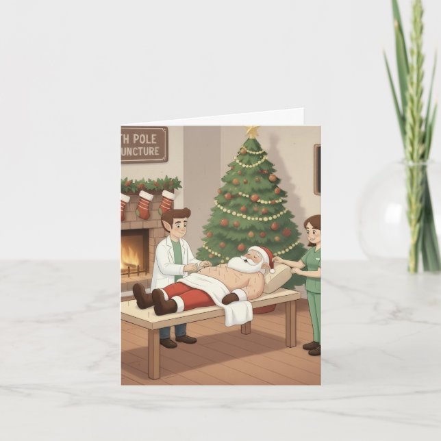 Funny/Niedliche Weihnachtskarte für Akupunkturiste Karte (Vorderseite)