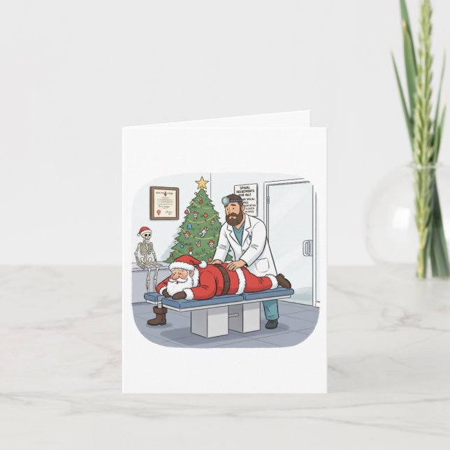 Funny/Niedliche Weihnachtskarte für Chiropraktiker Karte (Vorderseite)