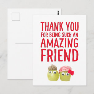 Funny niedlichen vegane phantastische Freunde dank Postkarte