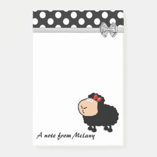Funny niedlicher Cartoon Schafspolka Dots Monogram Post-it Klebezettel