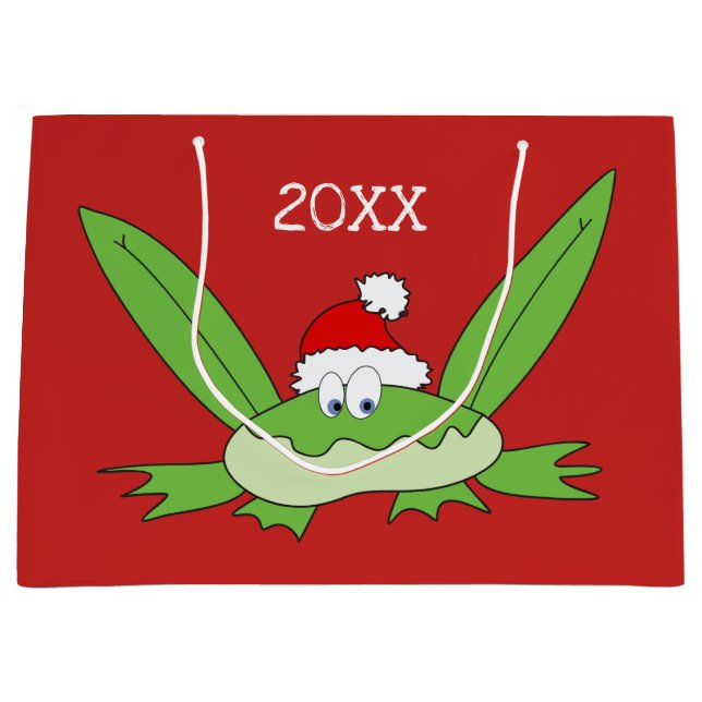 Funny Niedlicher Cartoon Weihnachtsmann Frohe Weih Große Geschenktüte (Vorderseite)