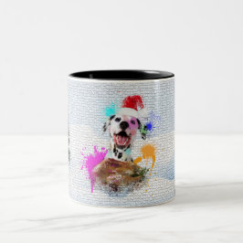 Funny, Niedlicher Dalmatiner Dog Yappy Weihnachten Zweifarbige Tasse