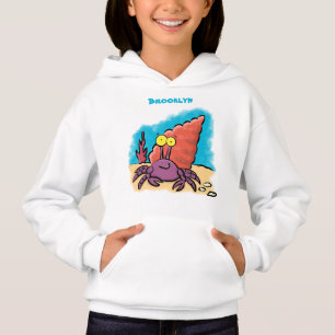 Funny niedlicher lila Cartoon Einsiedlerkrabbe Hoodie