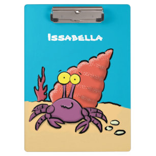 Funny niedlicher lila Cartoon Einsiedlerkrabbe Klemmbrett