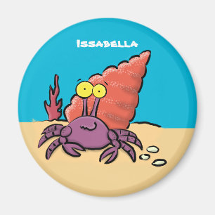 Funny niedlicher lila Cartoon Einsiedlerkrabbe Magnet