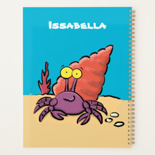Funny niedlicher lila Cartoon Einsiedlerkrabbe Planer