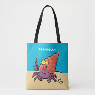 Funny niedlicher lila Cartoon Einsiedlerkrabbe Tasche