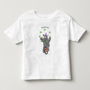 Funny niedlicher Nashorn jonglieren auf Einrad Kleinkind T-shirt