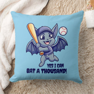 Funny Niedliches Bat Yes I Can Bat a Tausend! Kissen