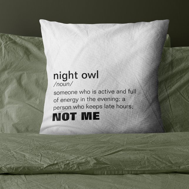 Funny Night Owl Throw Kissen (Von Creator hochgeladen)