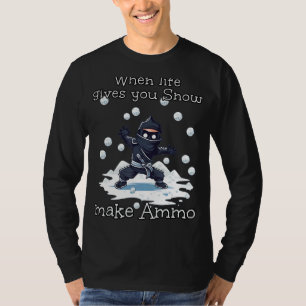 Funny Ninja Ammo für Snowballkämpfe im Wintermeer T-Shirt