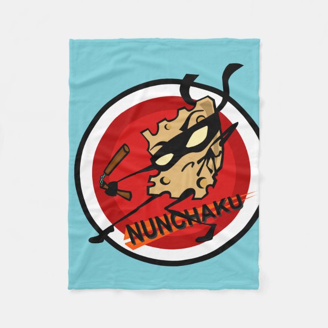 FUNNY NINJA CHEESE GRAPHIC FLEECE BLANKET (Vorderseite)