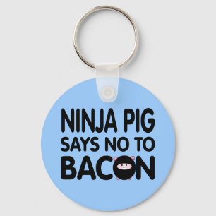 Funny Ninja Pig sagt Nein zu Bacon Schlüsselanhänger